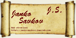 Janko Savkov vizit kartica